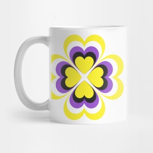 Non binary clover heart Mug